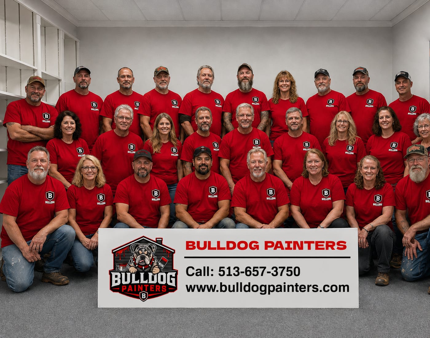 The full Bulldog Painters crew photographed together