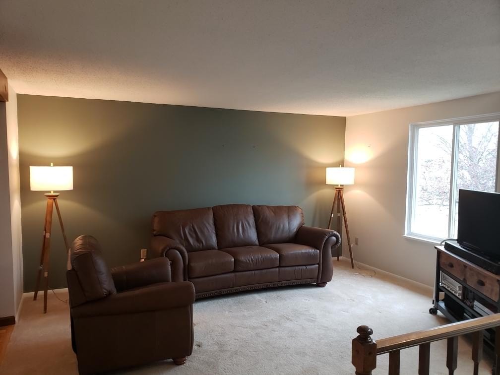 Living room with accent wall — after
